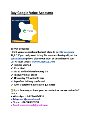 Buy Google Voice Accounts Personal & Business in 2025