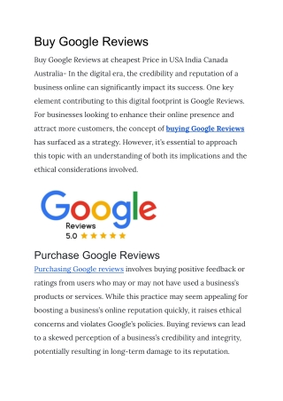 Buy Google Reviews