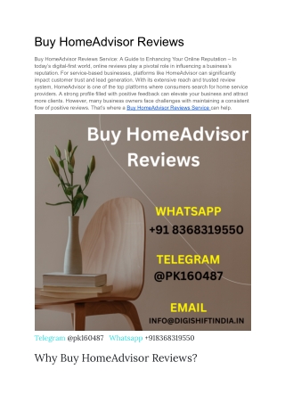 Buy HomeAdvisor Reviews