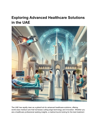 Exploring Advanced Healthcare Solutions in the UAE
