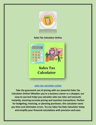 Sales Tax Calculator Online