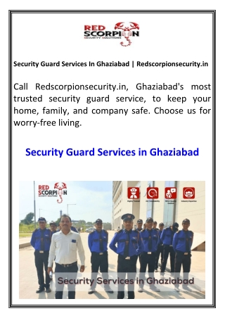 Security Guard Services In Ghaziabad Redscorpionsecurity.in