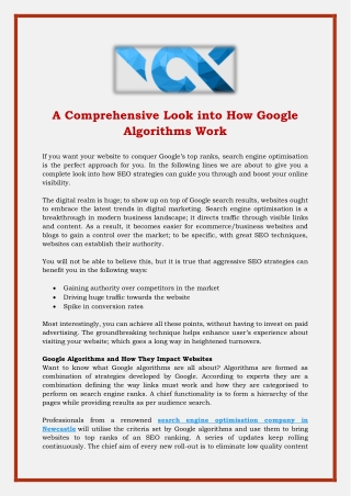 A Comprehensive Look into How Google Algorithms Work
