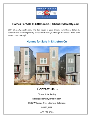 Homes For Sale In Littleton Co  Ohanastylerealty.com