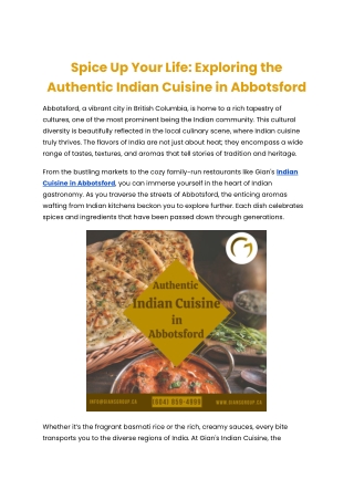 Spice Up Your Life_ Exploring the Authentic Indian Cuisine in Abbotsford
