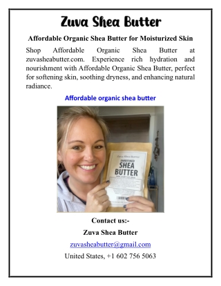Affordable Organic Shea Butter for Moisturized Skin