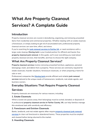 What Are Property Cleanout Services