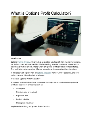 What is Options Profit Calculator
