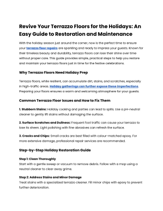 Revive Your Terrazzo Floors for the Holidays_ An Easy Guide to Restoration and Maintenance