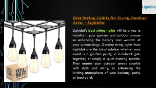 Best String Lights for Every Outdoor Area – Lightdot