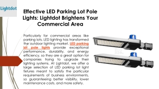 Effective LED Parking Lot Pole Lights Lightdot Brightens Your Commercial Area