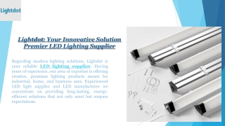 Lightdot Your Innovative Solution Premier LED Lighting Supplier
