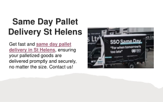 Same Day Pallet Delivery St Helens