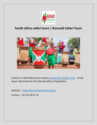 tailor made safari holidays | Burundi Safari Tours