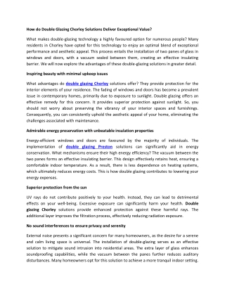 How do Double Glazing Chorley Solutions Deliver Exceptional Value.docx