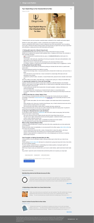 Top 5 Stylish Ways to Pair Checked Shirts for Men