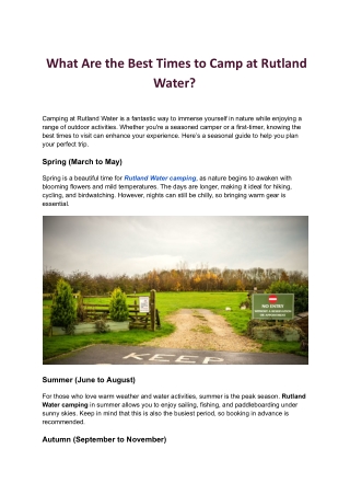 Discover Rutland Water Camping at The Horse & Jockey, Manton