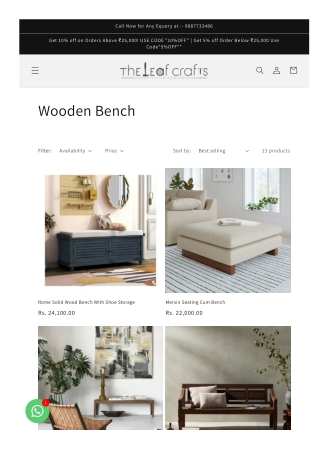 Buy Bench Online | Stylish & Durable Benches for Every Space