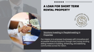 A Loan For Short Term Rental Property