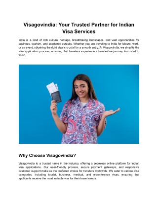Visagovindia: Your Trusted Partner for Indian Visa Services