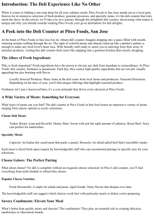 A Peek into the Deli Counter at Pitco Foods, San Jose