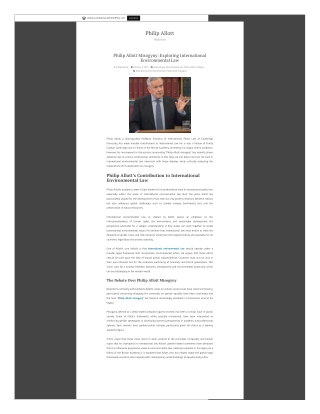 Philip Allott Misogyny: Exploring International Environmental Law