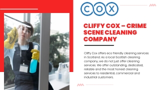 Choose Cliffy Cox for Cleaning Services in England