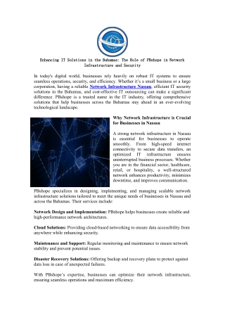 Enhancing IT Solutions in the Bahamas: The Role of PBshope in Network Infrastruc