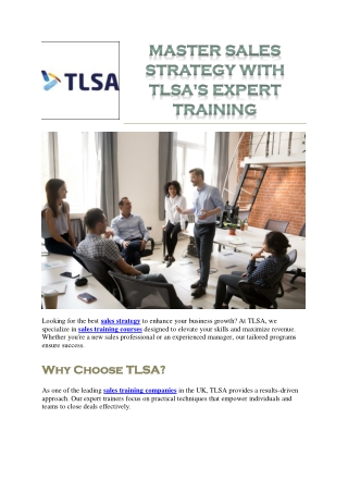 Master Sales with Proven Sales Training Courses