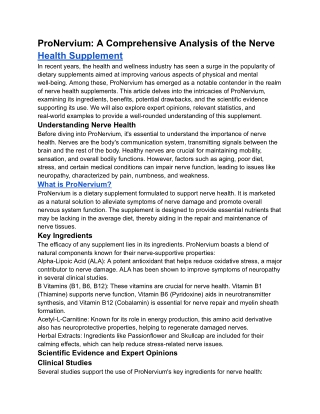 ProNervium_ A Comprehensive Analysis of the Nerve Health Supplement
