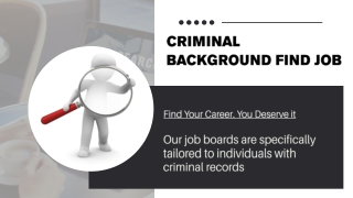 Criminal Background Find Job