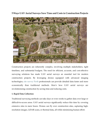 5 Ways UAV Aerial Surveys Save Time and Costs in Construction Projects