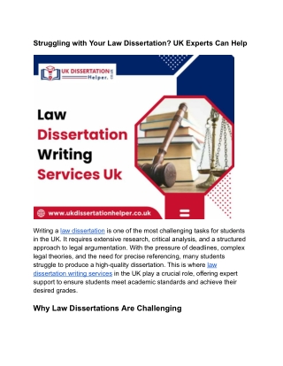 Law dissertation writing services