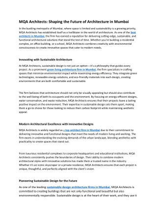 Shaping the Future of Architecture in Mumbai