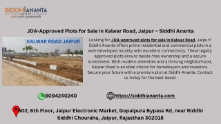 JDA-Approved Plots for Sale in Kalwar Road, Jaipur