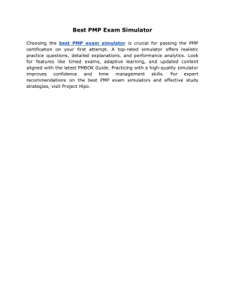 Best PMP Exam Simulator