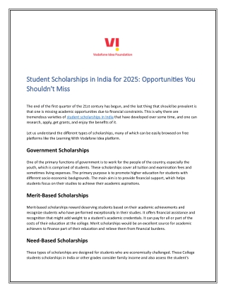 Student Scholarships in India for 2025 Opportunities You Shouldn't Miss