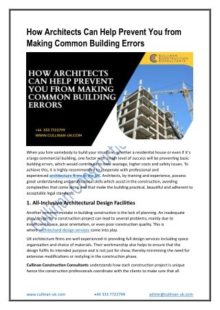 How Architects Can Help Prevent You from Making Common Building Errors