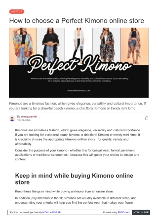 Find Your Perfect Kimono at Mini Apparels – Online Store Available