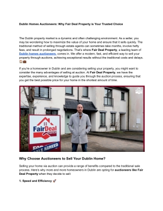 Dublin Homes Auctioneers_ Why Fair Deal Property is Your Trusted Choice