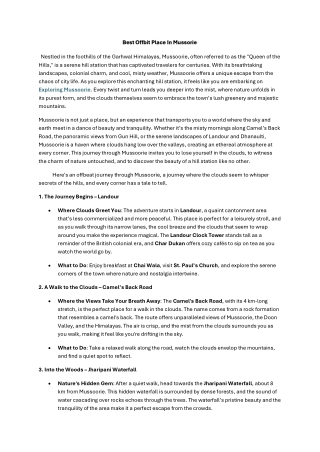 Offbit Place in mussorie