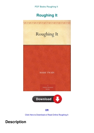 PDF Books Roughing It