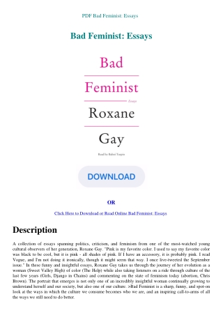 PDF Bad Feminist Essays