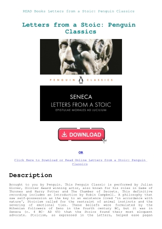 READ Books Letters from a Stoic Penguin Classics