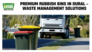 Premium Rubbish Bins in Dural - Waste Management Solutions