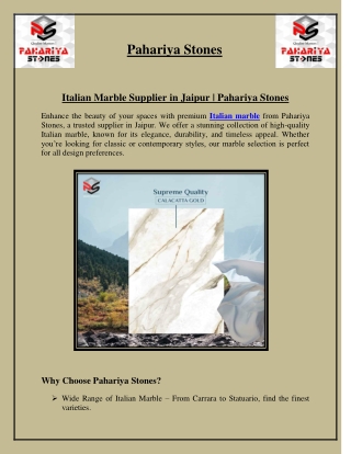 Italian Marble Supplier in Jaipur