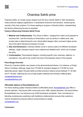 Chandoa Sahib price