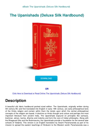 eBook The Upanishads (Deluxe Silk Hardbound)