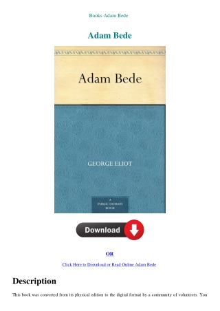 Books Adam Bede