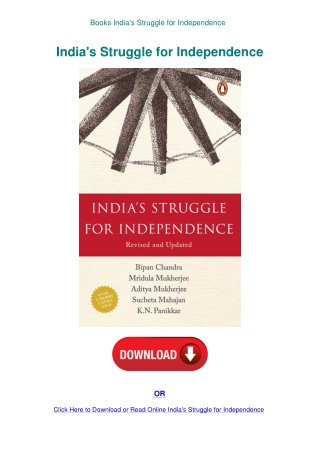 Books  India's Struggle for Independence